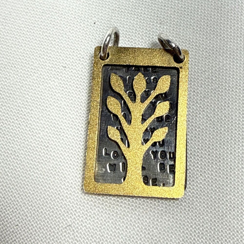 STERLING SILVER & Gold Plated Inspirational Pendant By Kathy Bransfield, USA